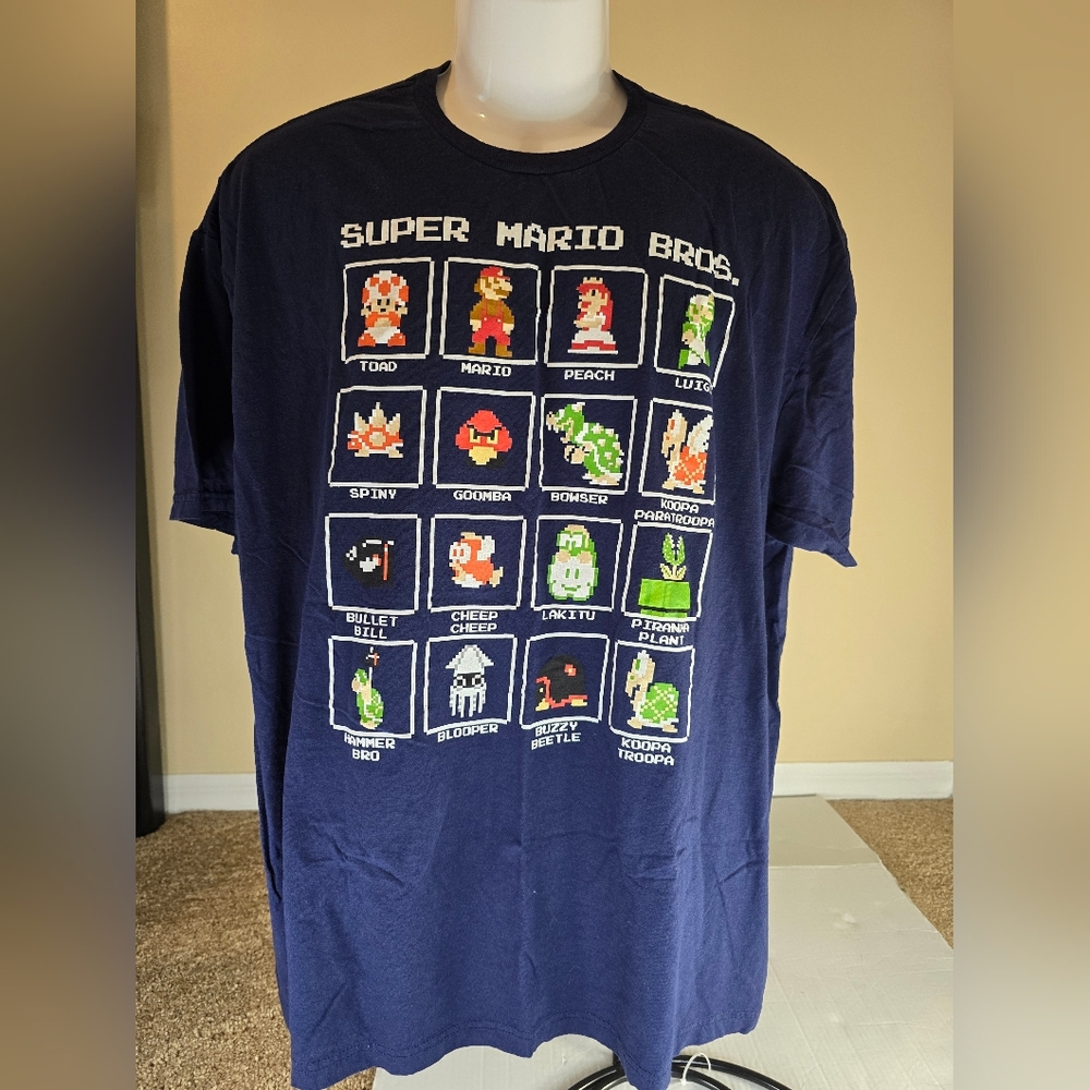 Nintendo Super Mario Bros Shirt Mens 2XL  Characters Graphic Tee Gamer